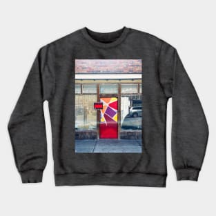 Colorful Door on Condemned Building Crewneck Sweatshirt